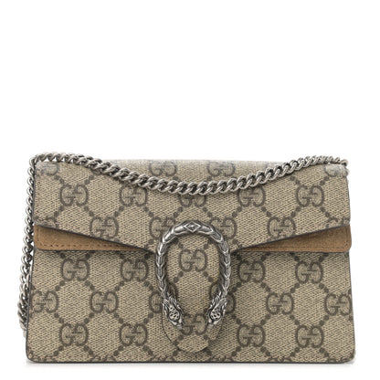 Gucci GG Supreme Monogram Super Mini Dionysus Shoulder Bag Taupe 1 of 11