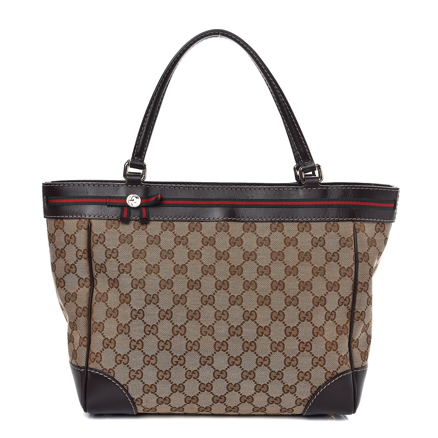 Gucci Monogram Web Medium Mayfair Tote Dark Brown 1 of 7