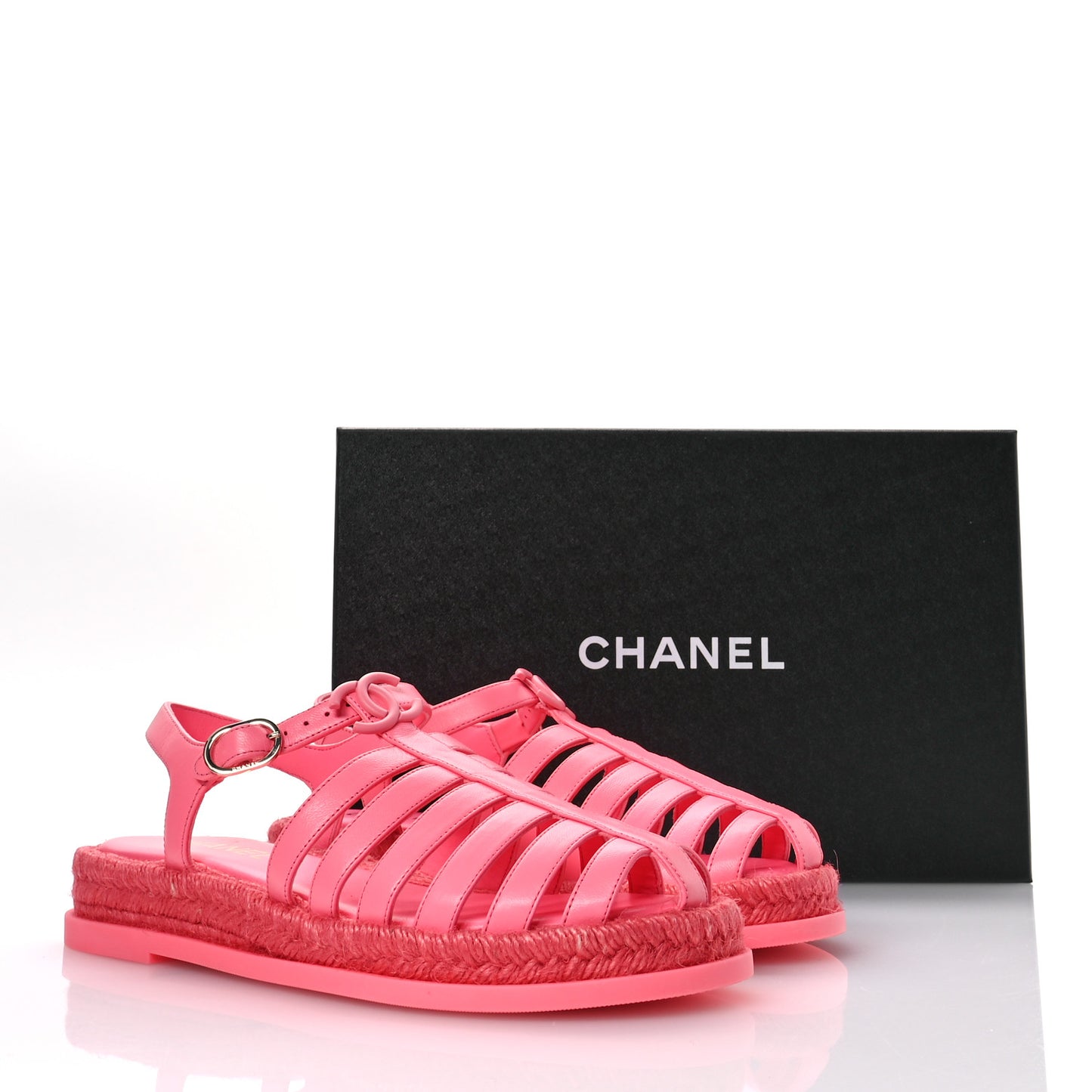 Lambskin Espadrille Sandals 39 Coral