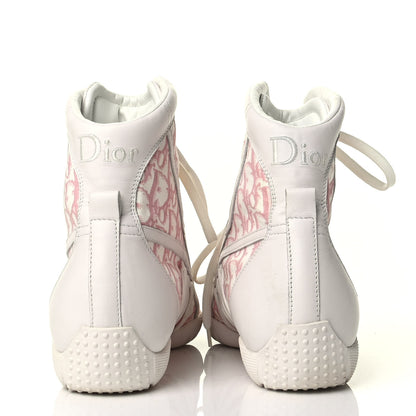 Christian Dior Canvas Monogram D Sport Lace Up Booties 41 Rose Clair 3 of 5