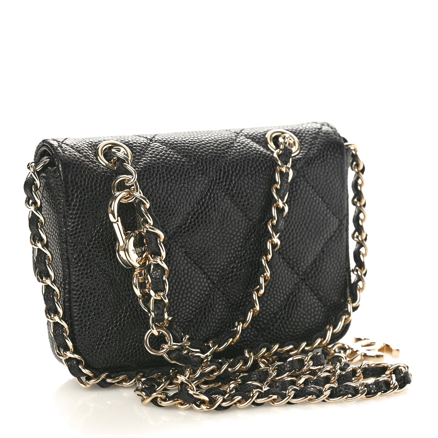Chanel Caviar Quilted Mini Chain Belt Bag Black 2 of 11