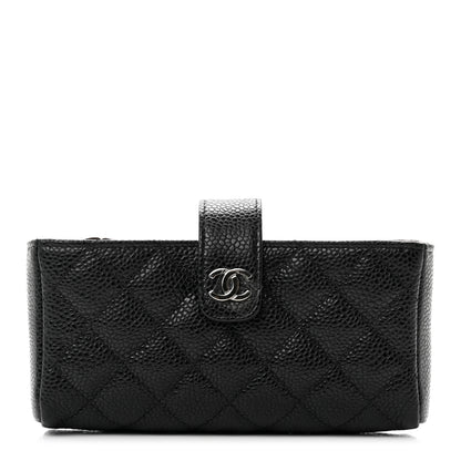 Chanel Caviar Quilted Mini Phone Holder Clutch Black 1 of 8