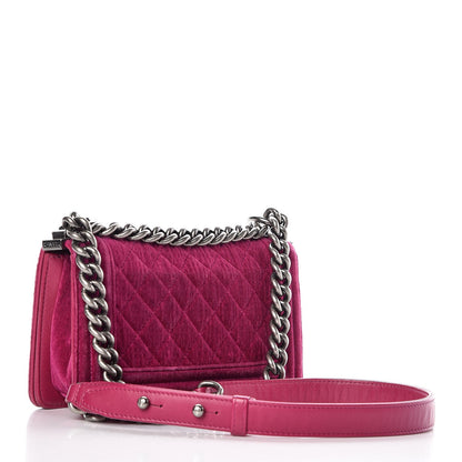 Chanel Velvet Quilted Small Boy Flap Fuchsia 3 of 11