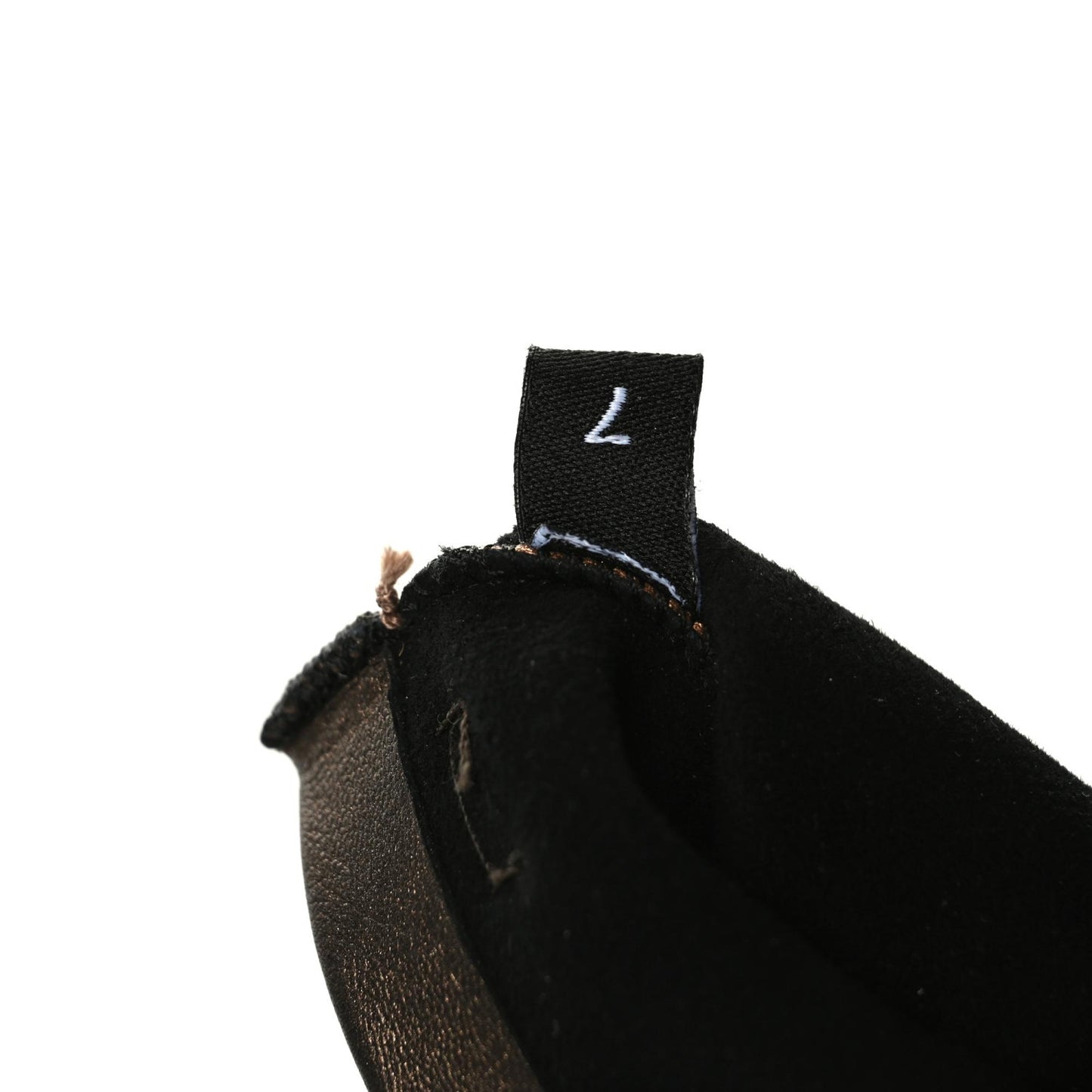 Metallic Lambskin Long Gloves 7 Black Brown