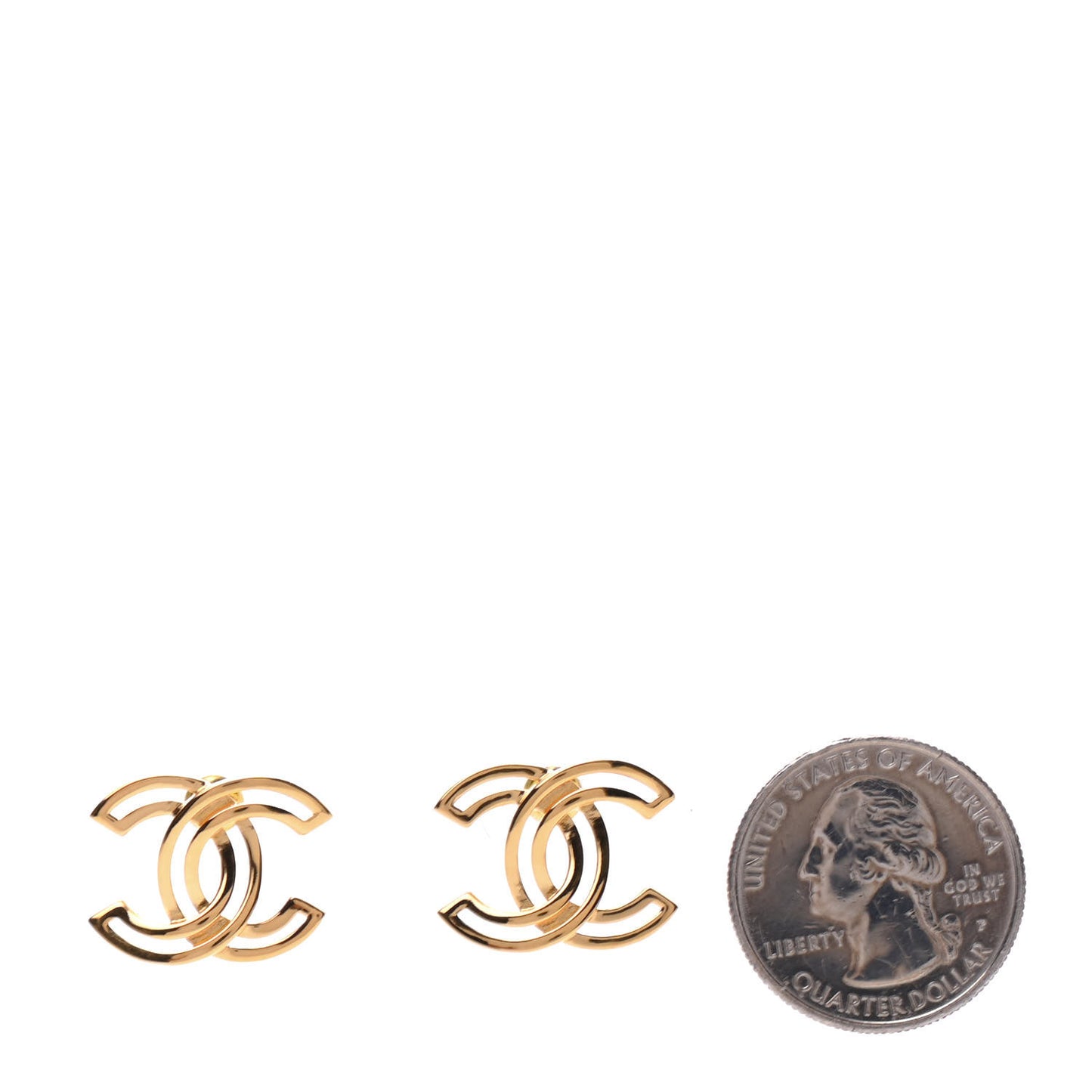 Metal Obazine CC Earrings Gold