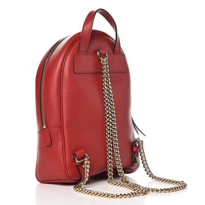 Gucci Pebbled Calfskin Soho Chain Backpack Red 3 of 7