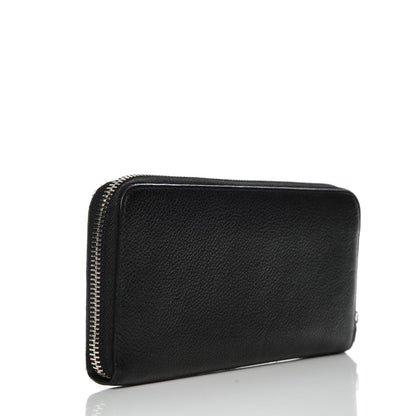 Saint Laurent Grained Calfskin Rive Gauche Zip Around Wallet Black 3 of 6