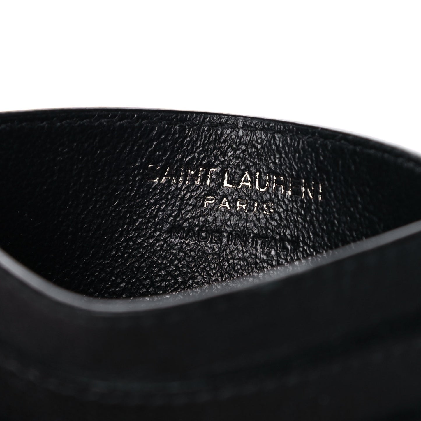 Calfskin Crocodile Embossed Monogram Credit Card Case Black