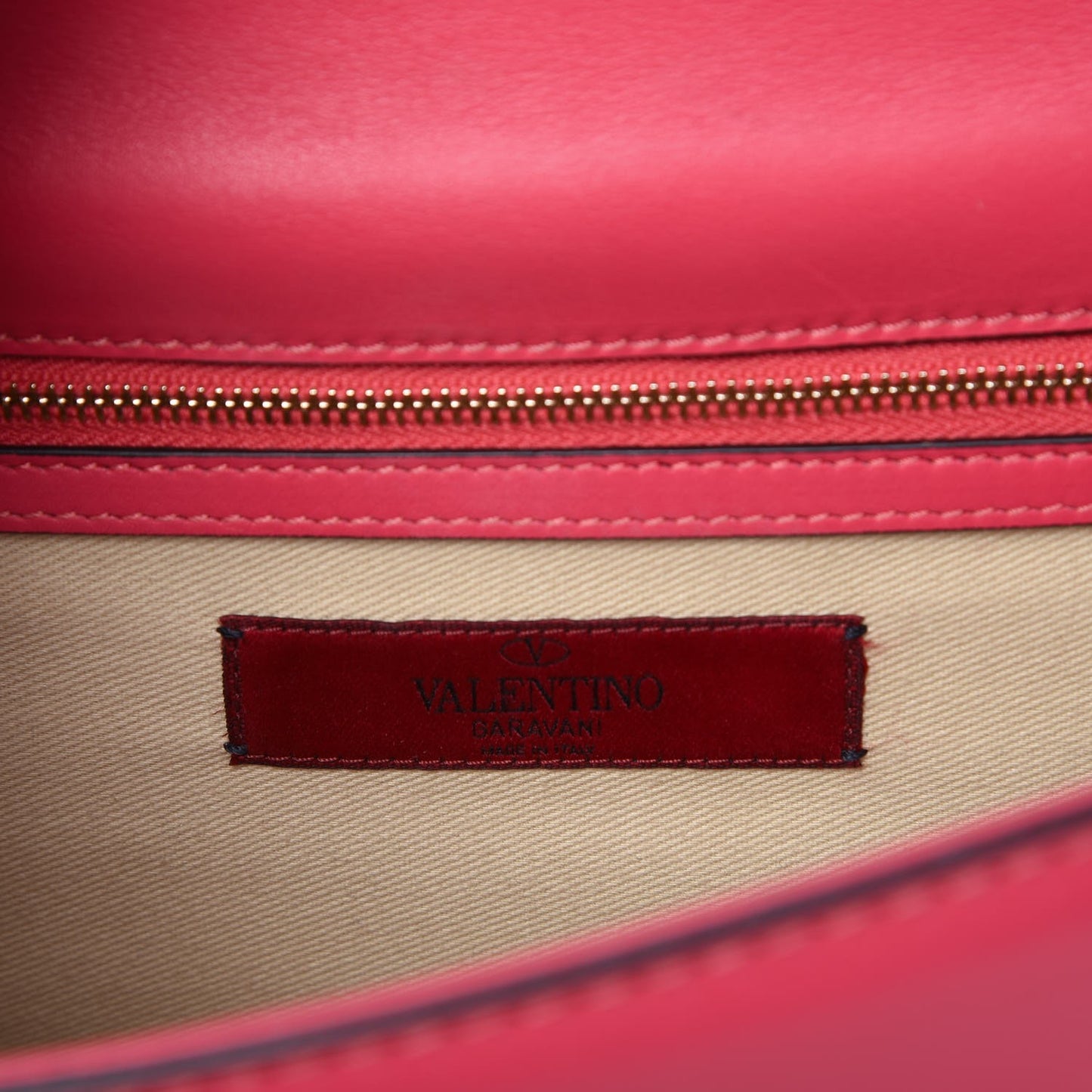 Vitello Medium Glam Lock Rockstud Flap Deep Rose