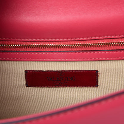 Valentino Garavani Vitello Medium Glam Lock Rockstud Flap Deep Rose 6 of 11