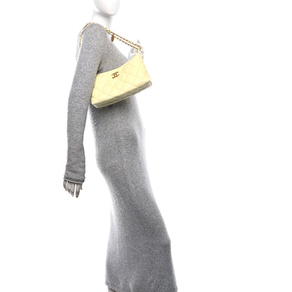 Chanel Lambskin Quilted Hobo Shoulder Bag Light Yellow 2 of 12