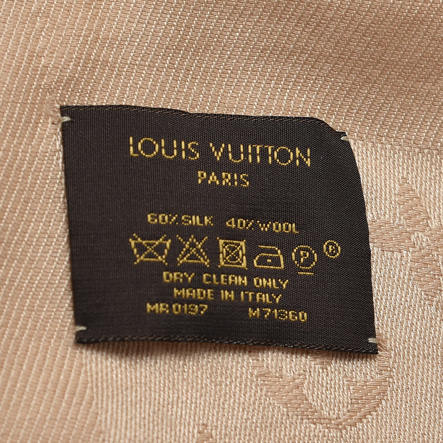 Wool Silk Monogram Shawl Dune