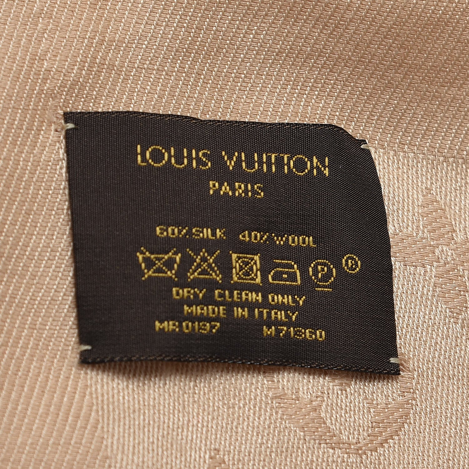 Louis Vuitton Wool Silk Monogram Shawl Dune 4 of 4