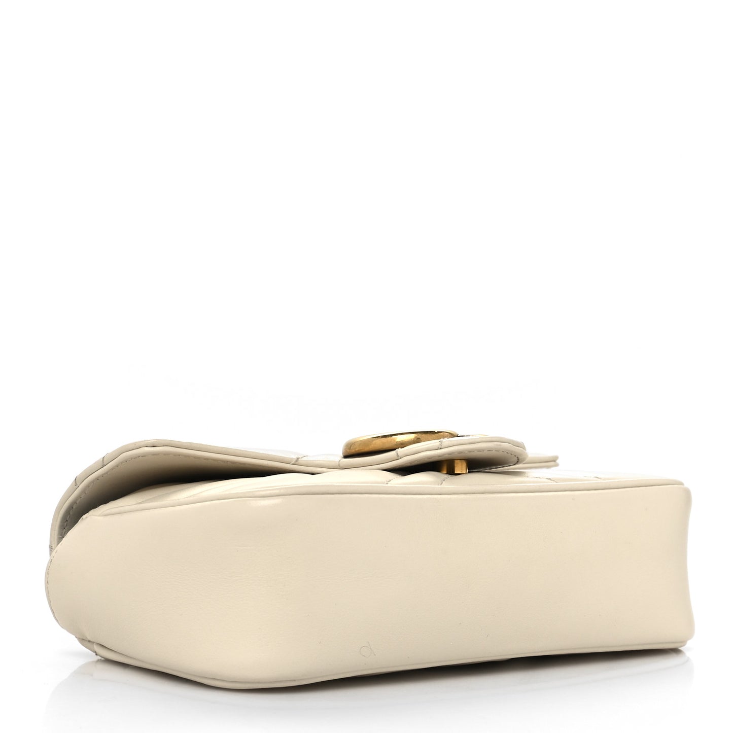 Calfskin Matelasse Super Mini GG Marmont Shoulder Bag White