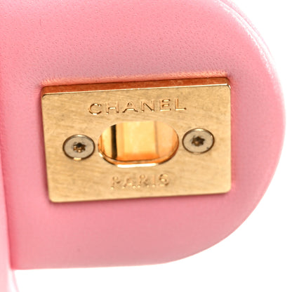 Chanel Lambskin Wenge Quilted Mini Fashion Wood Square Flap Pink 7 of 11