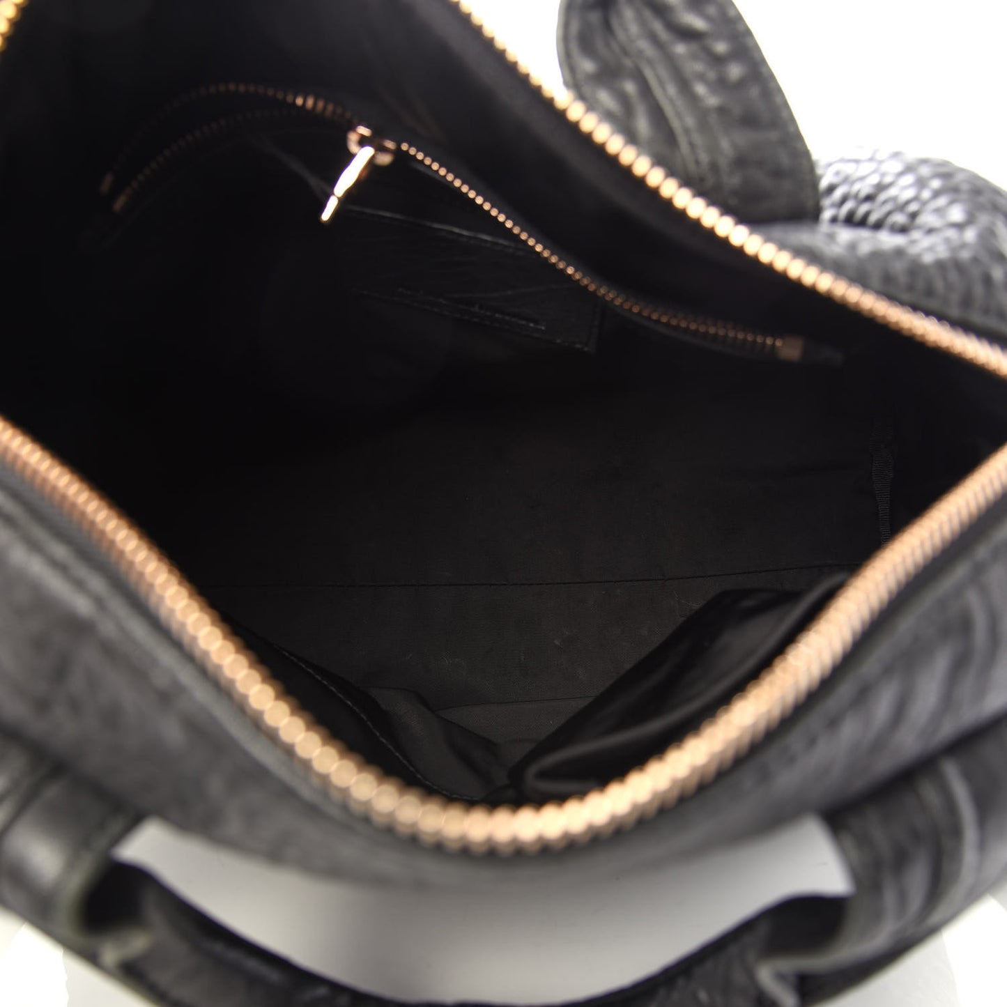 Pebbled Lambskin Rocco Black Rose Gold Hardware