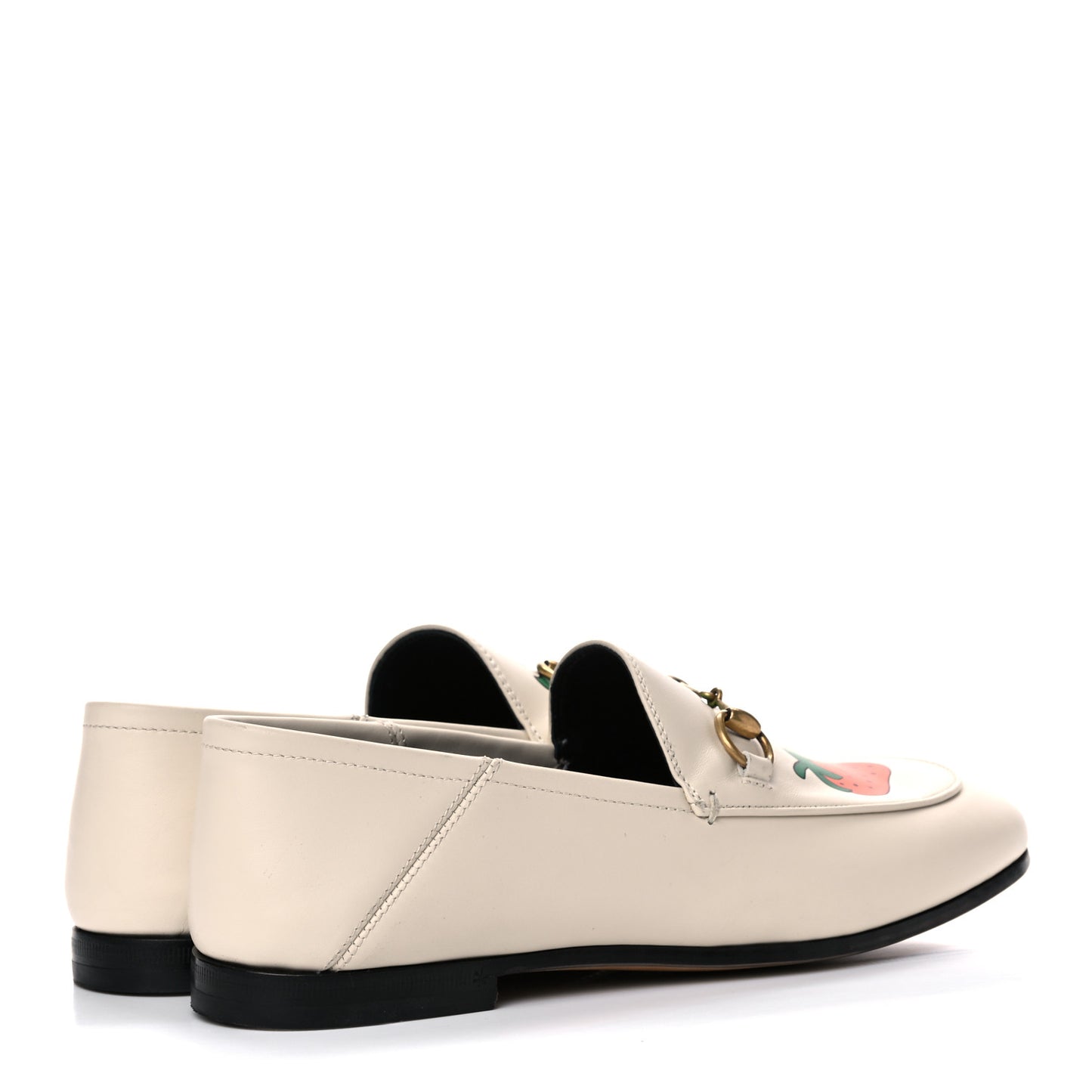 Calfskin Taste Strawberry Womens Brixton Horsebit Loafers 36 Ivory Red