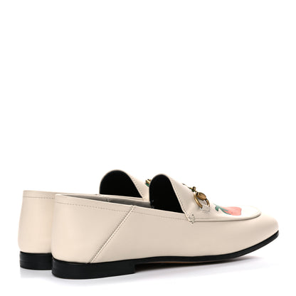 Gucci Calfskin Taste Strawberry Womens Brixton Horsebit Loafers 36 Ivory Red 4 of 10