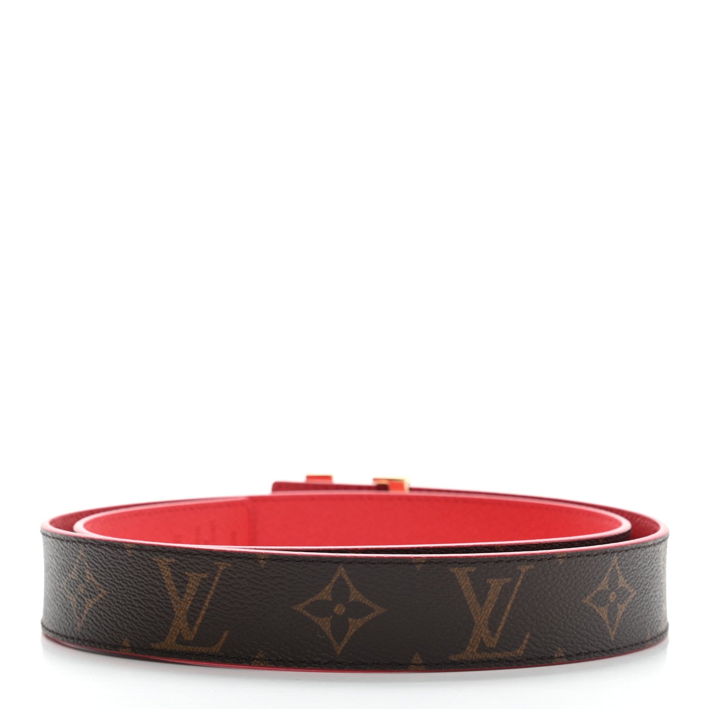 Monogram 30mm LV Initiales Reversible Belt 85 34 Coquelicot