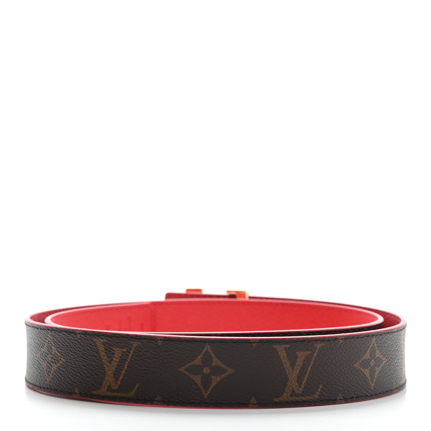 Louis Vuitton Monogram 30mm LV Initiales Reversible Belt 85 34 Coquelicot 2 of 7