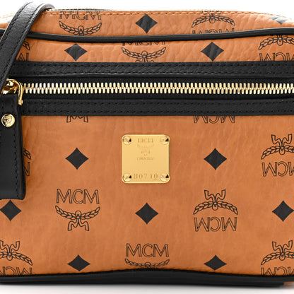 MCM Visetos Small Crossbody Bag Cognac Black 8 of 10