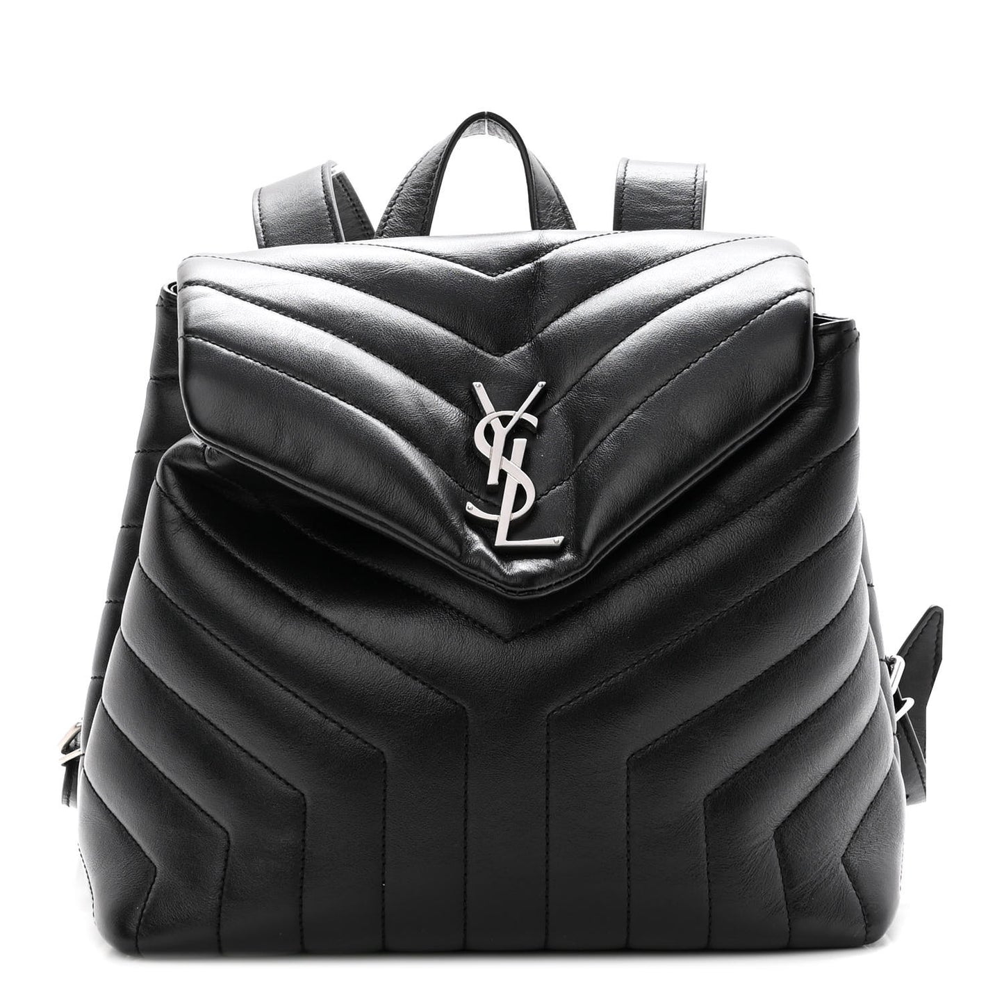 Calfskin Y Quilted Monogram Small Loulou Backpack Black