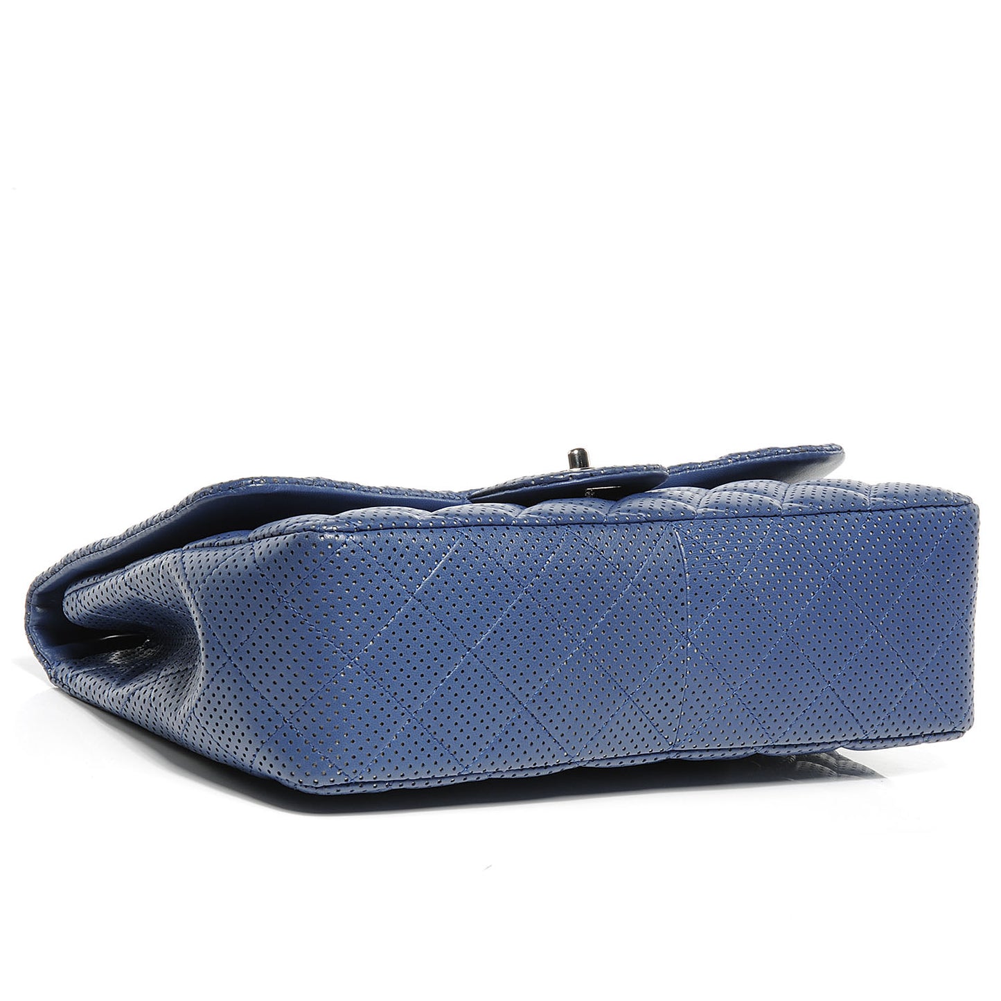 Lambskin Perforated Jumbo Single Flap Blue