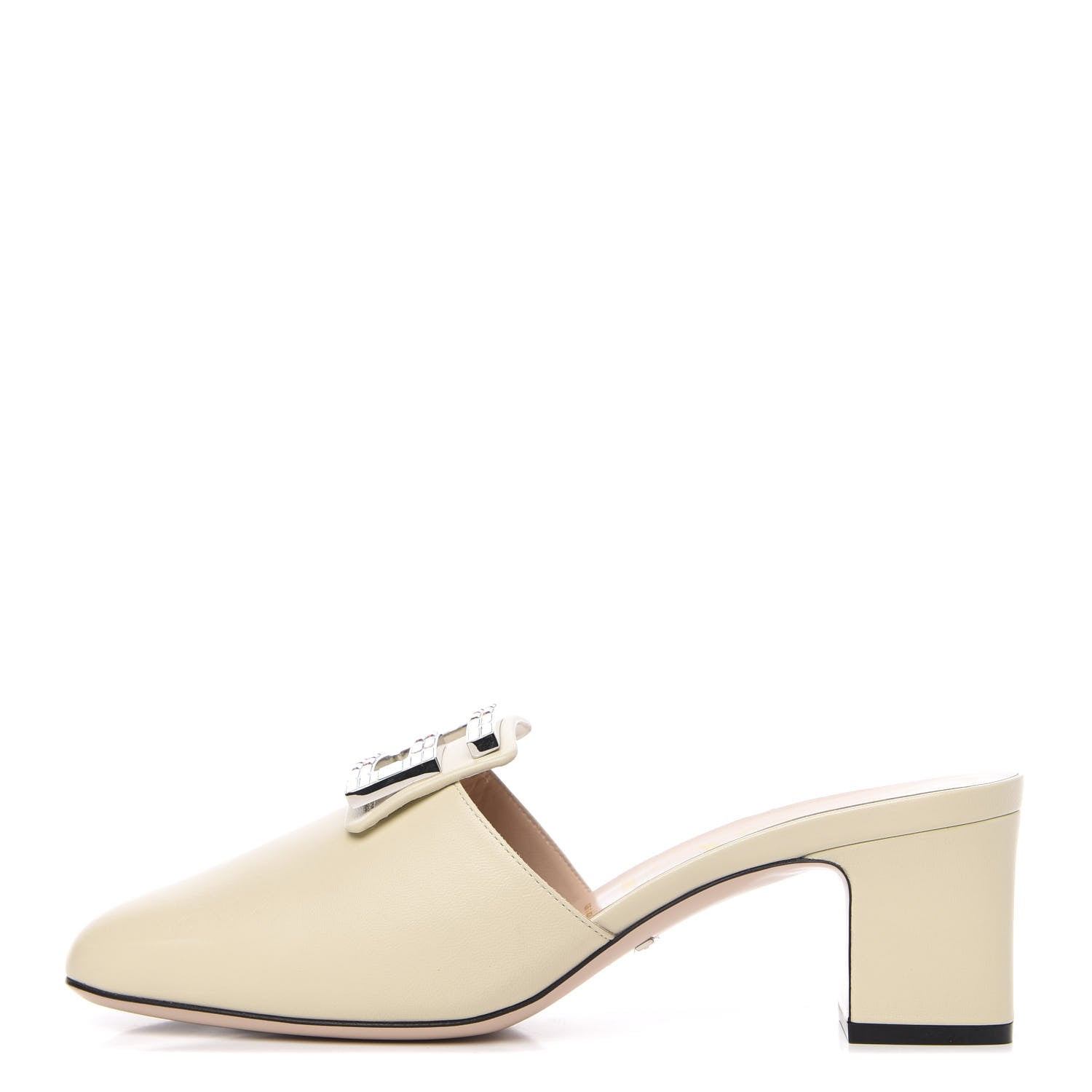 Gucci Malaga Kid Crystal Square G Madelyn Mules 40 Vintage White 1 of 9