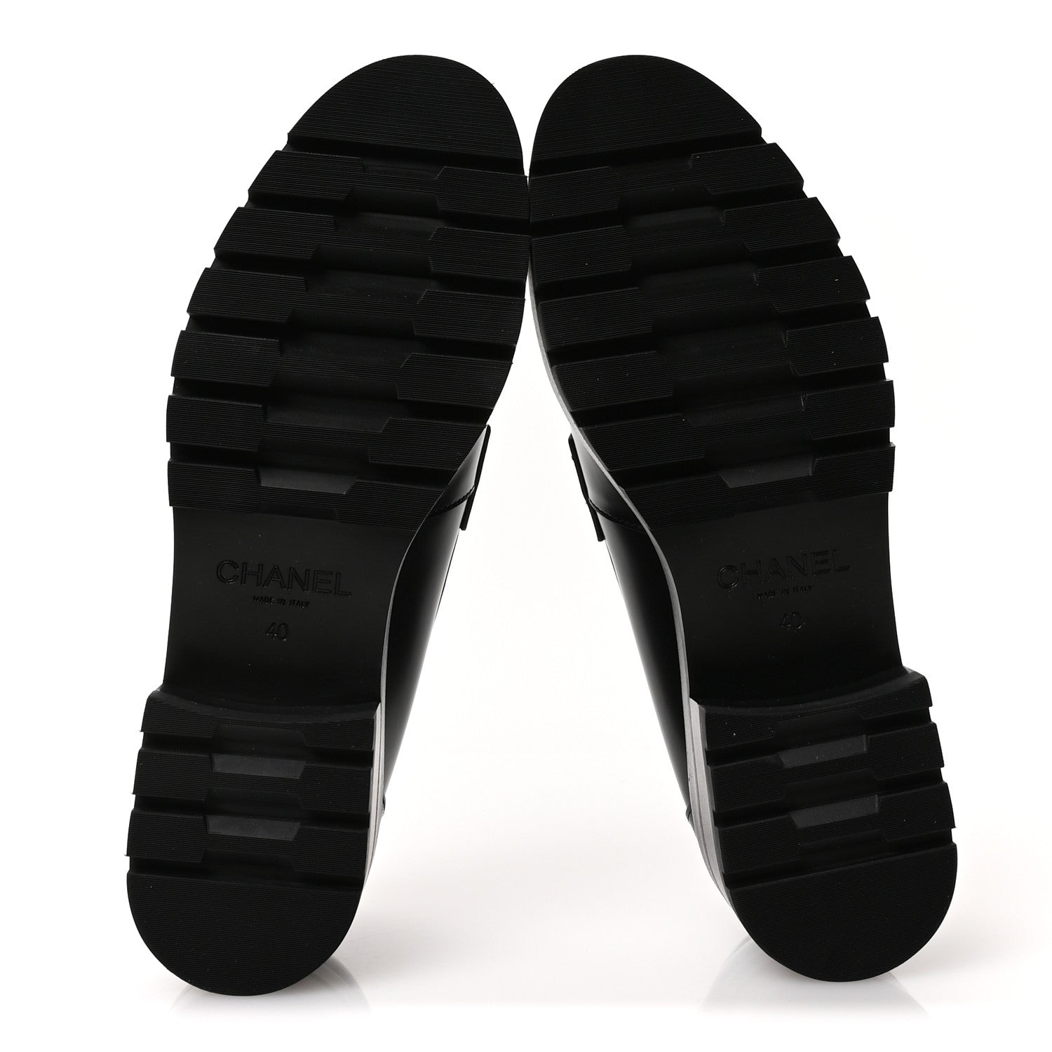 Chanel Calfskin Metal CC Loafers 40 Black 6 of 9