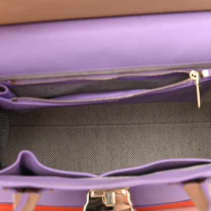 Versace Calfskin Medium Palazzo Empire Bag Purple Orange Tan 5 of 12