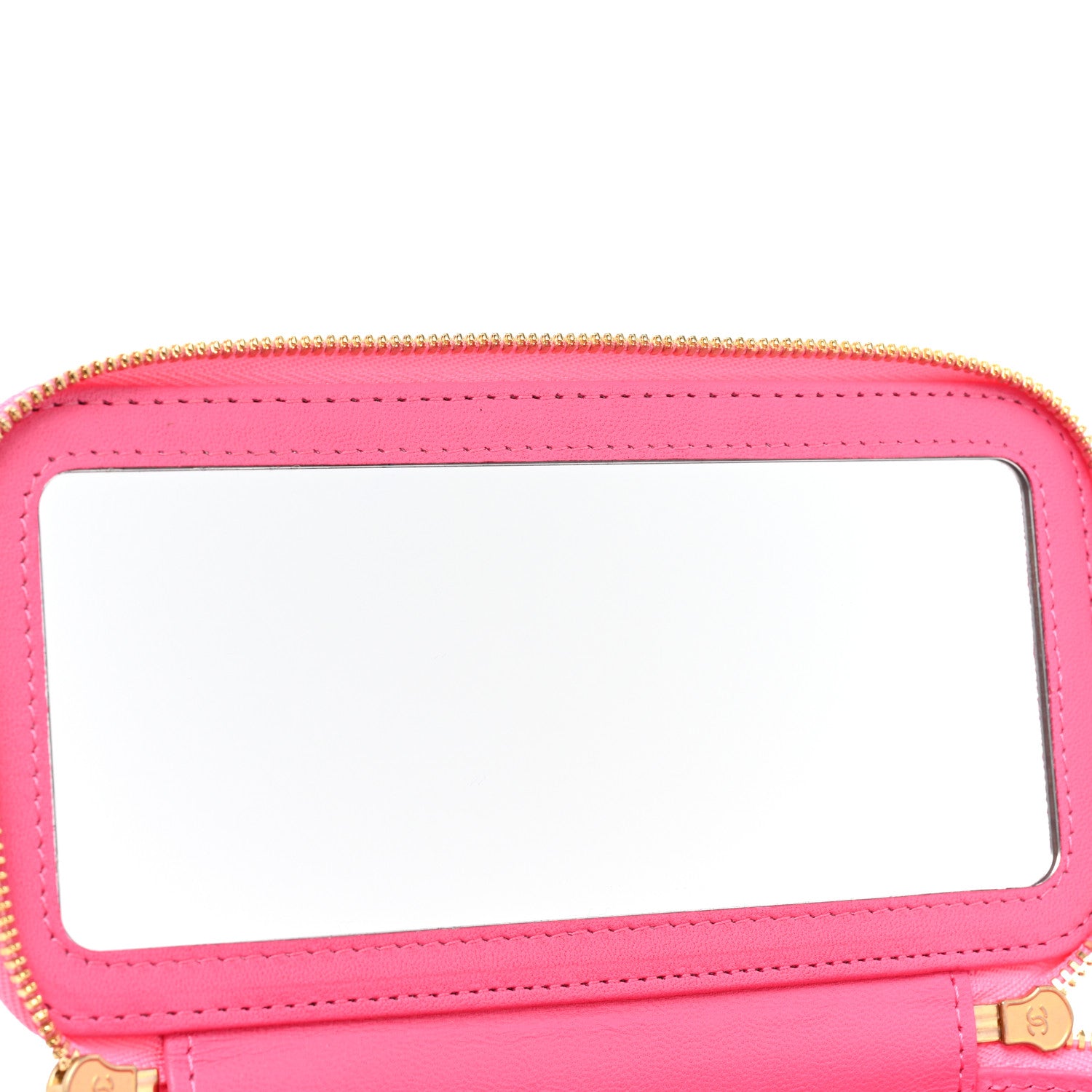 Chanel Lambskin Enamel Quilted Small Coco Hearts Vanity Case With Chain Pink 9 of 10