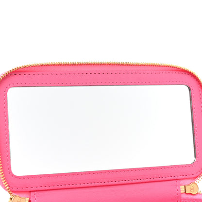 Chanel Lambskin Enamel Quilted Small Coco Hearts Vanity Case With Chain Pink 9 of 10