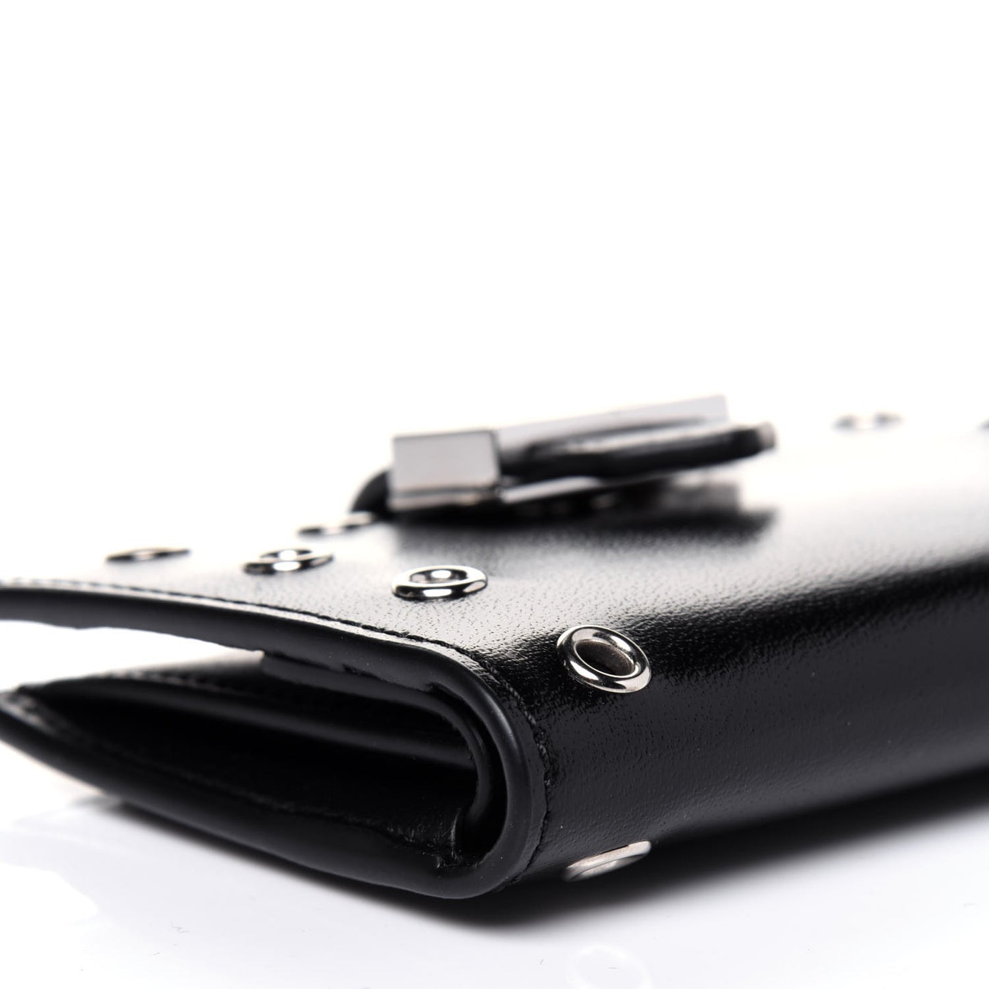 Calfskin Eyelet GV3 Card Case Black