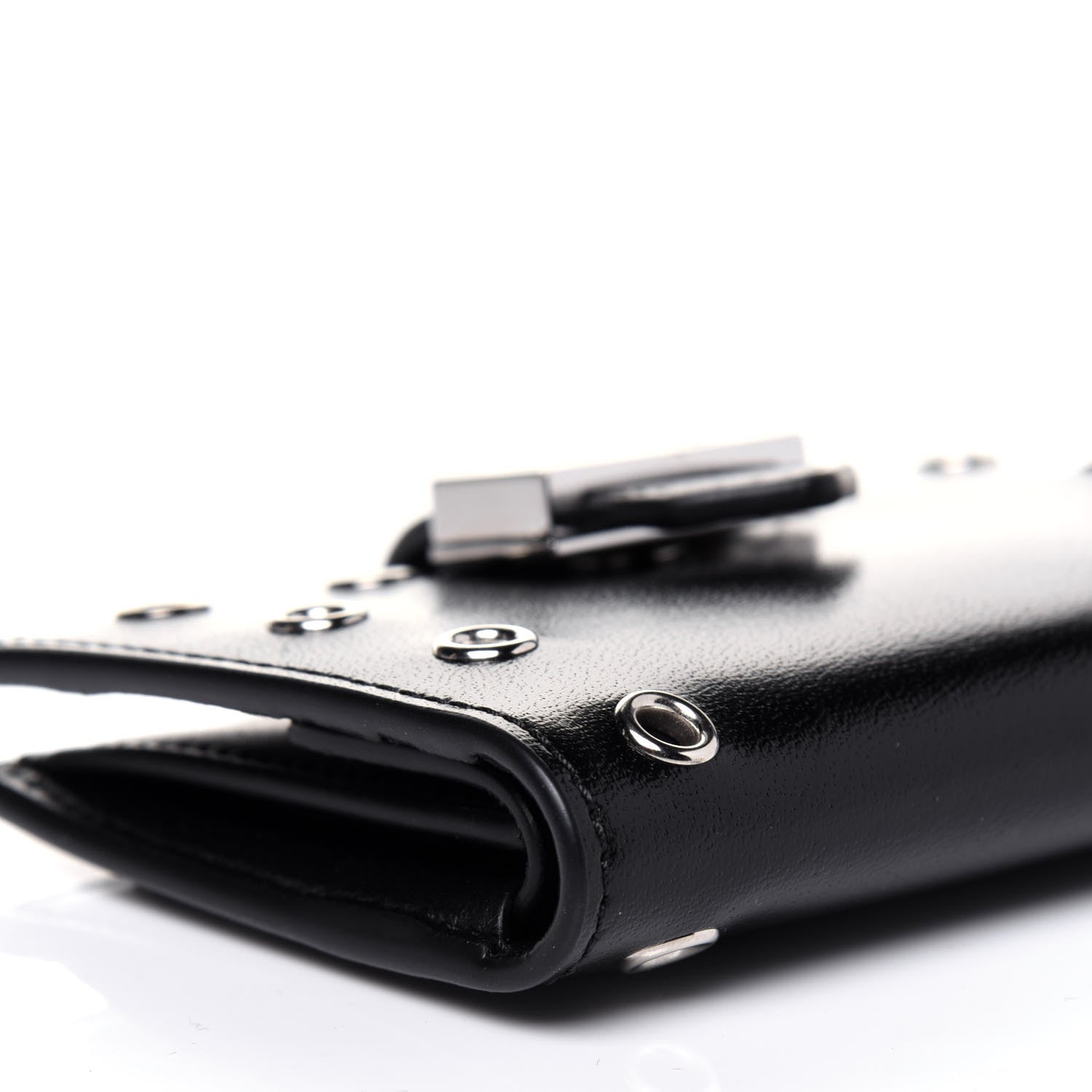 Givenchy Calfskin Eyelet GV3 Card Case Black 9 of 11
