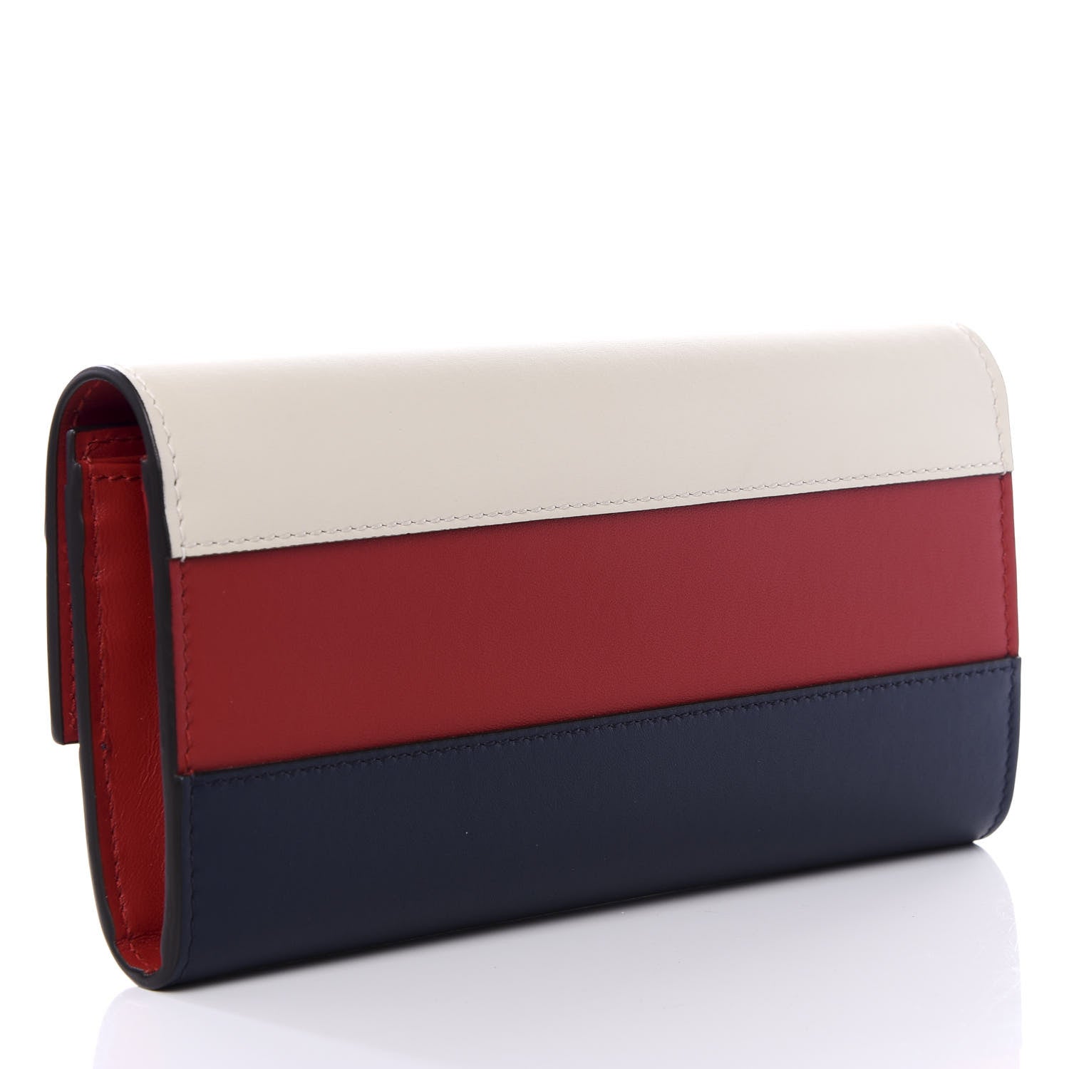 Gucci Calfskin Queen Margaret Flap Wallet Blue Agata Hibiscus Red Mystic White 2 of 9