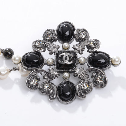 Chanel Pearl and Crystal Paris Shanghai Belt Black Silver 4 of 6
