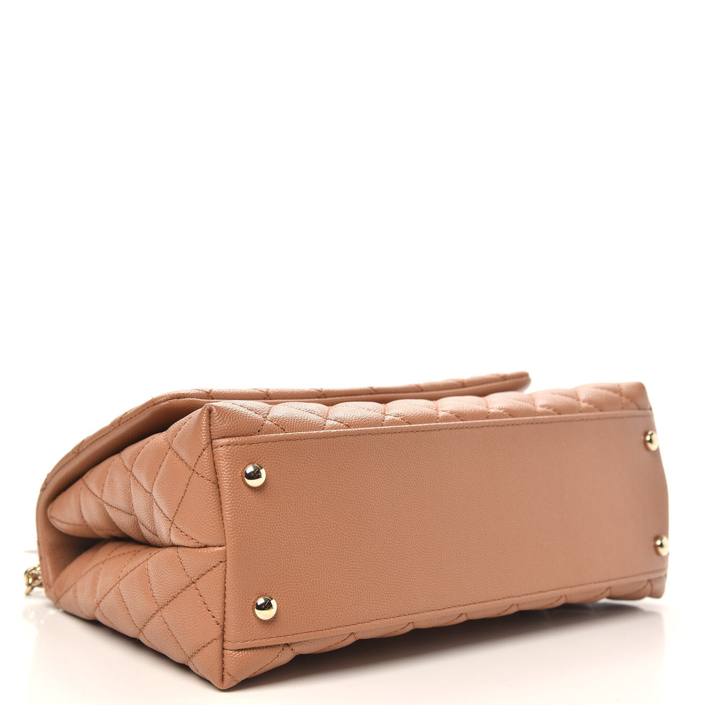 Caviar Quilted Small Coco Handle Flap Brown