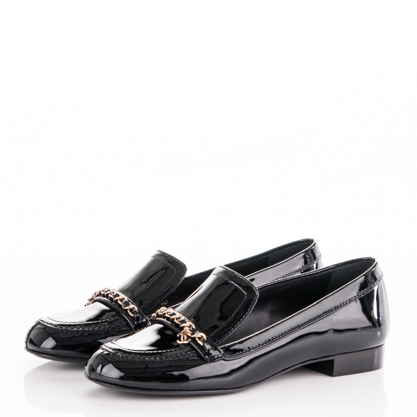 Patent Chain Loafers 37.5 Black