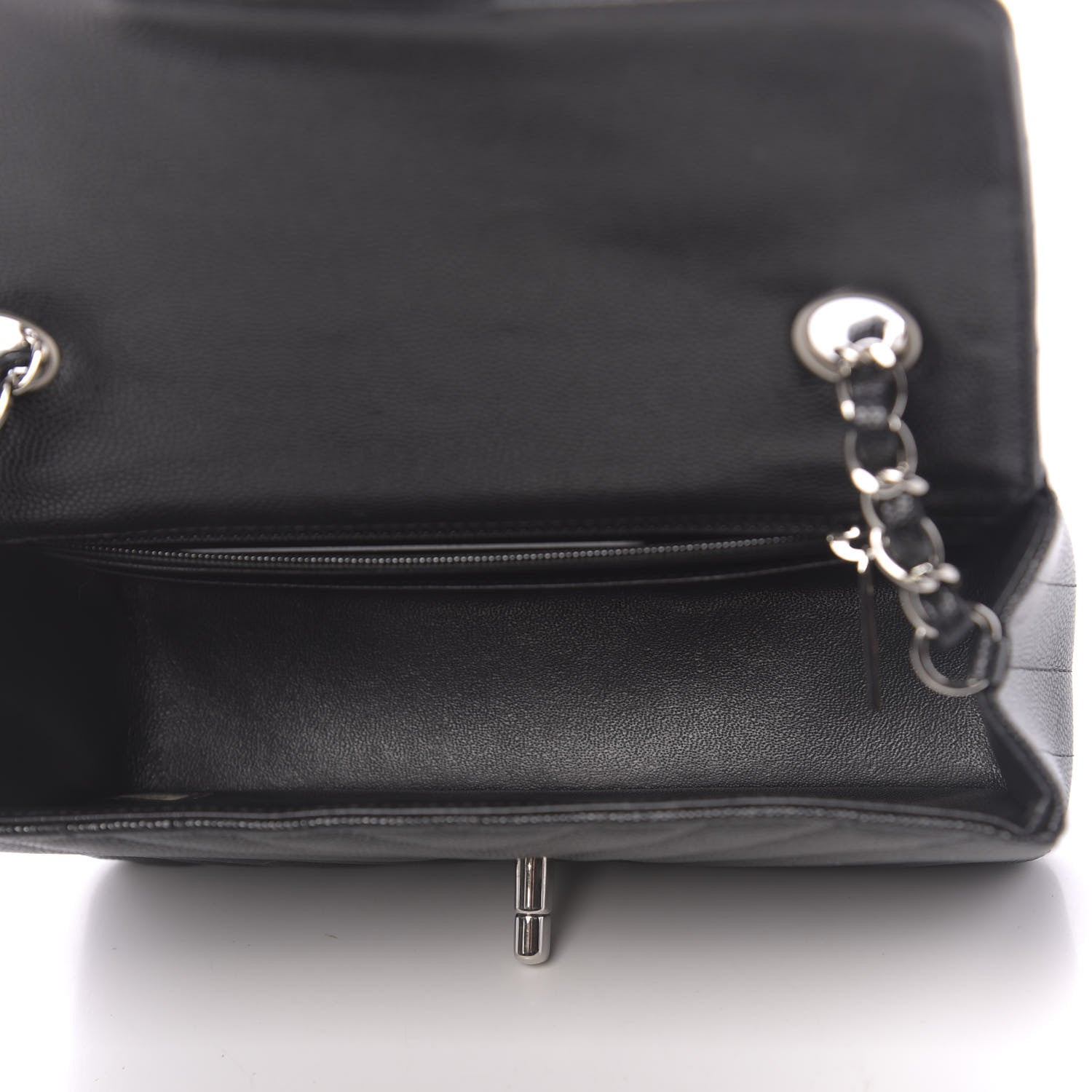 Chanel Caviar Chevron Quilted Mini Rectangular Flap Black 5 of 10