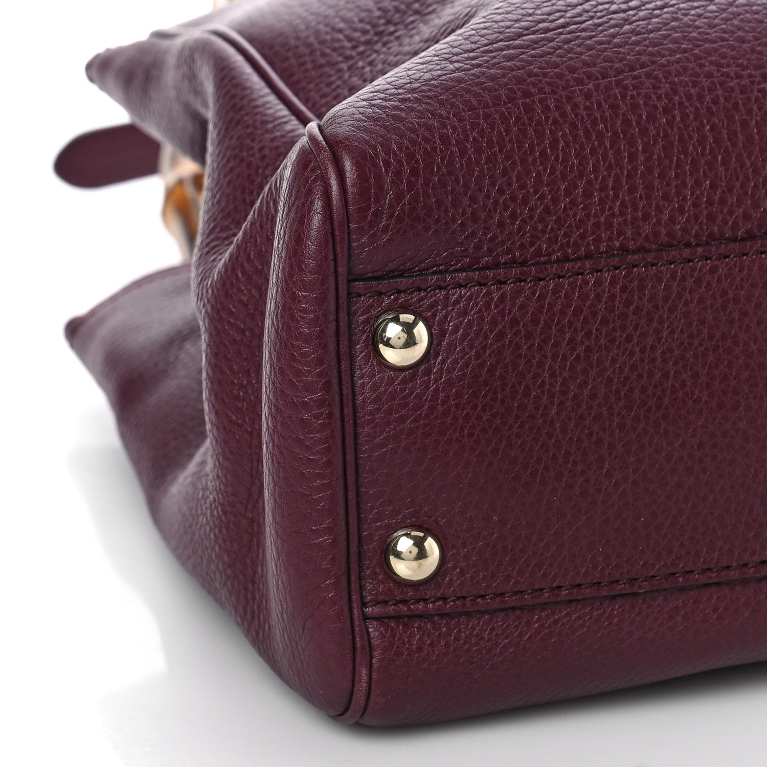 Gucci Calfskin Small Bamboo Shopper Tote Burgundy 7 of 8