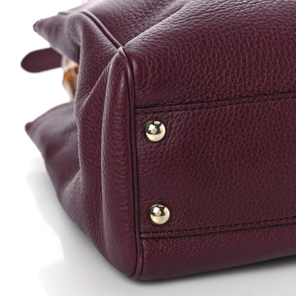 Gucci Calfskin Small Bamboo Shopper Tote Burgundy 7 of 8