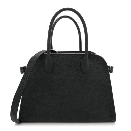 Grained Calfskin Soft Margaux 10 Bag Black