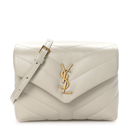 Saint Laurent Calfskin Y Quilted Monogram Toy Loulou Crossbody Bag Blanc Vintage 1 of 10