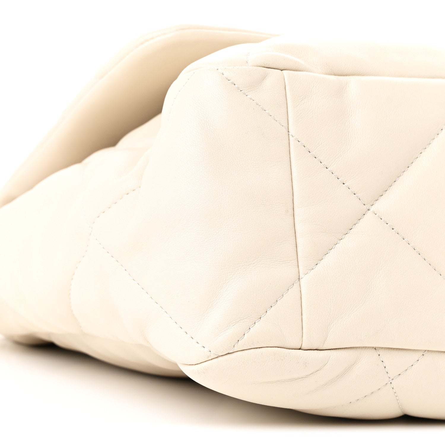 Chanel Lambskin Quilted Maxi Chanel 19 Flap Light Beige 10 of 13
