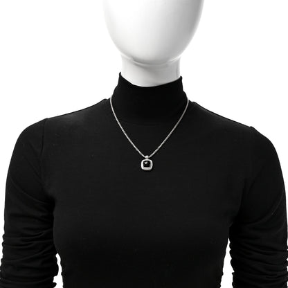 David Yurman Sterling Silver Diamond Black Onyx 11mm Albion Pendant Necklace 2 of 5