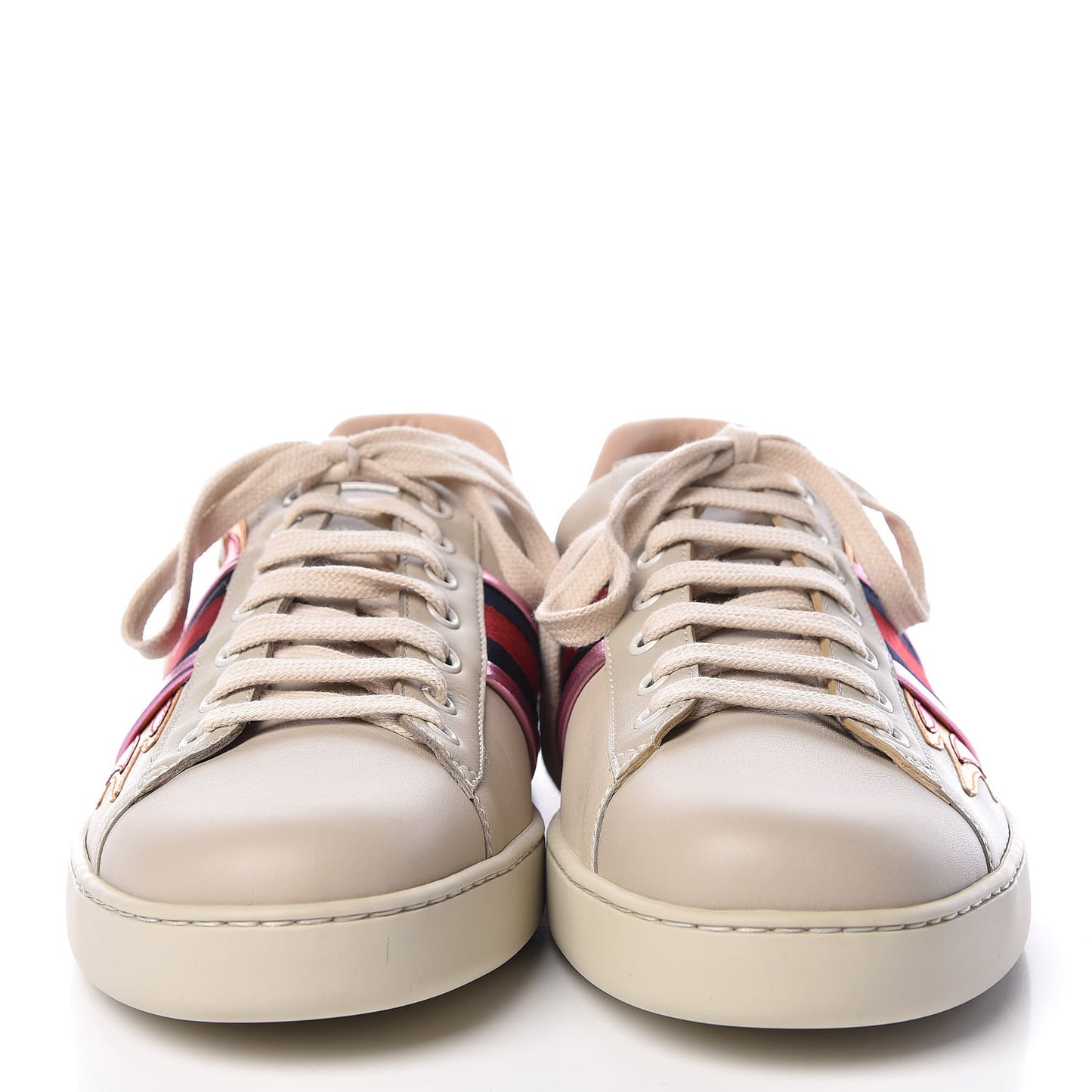 Calfskin Ayers Web Flames Embroidered Mens Ace Sneakers 10.5 Off White