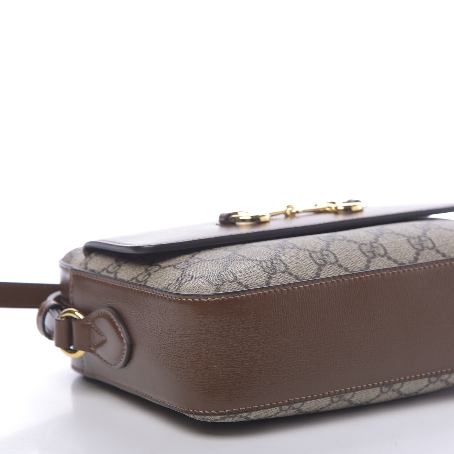 Gucci GG Supreme Monogram Small Horsebit 1955 Shoulder Bag Beige Brown Sugar 8 of 11