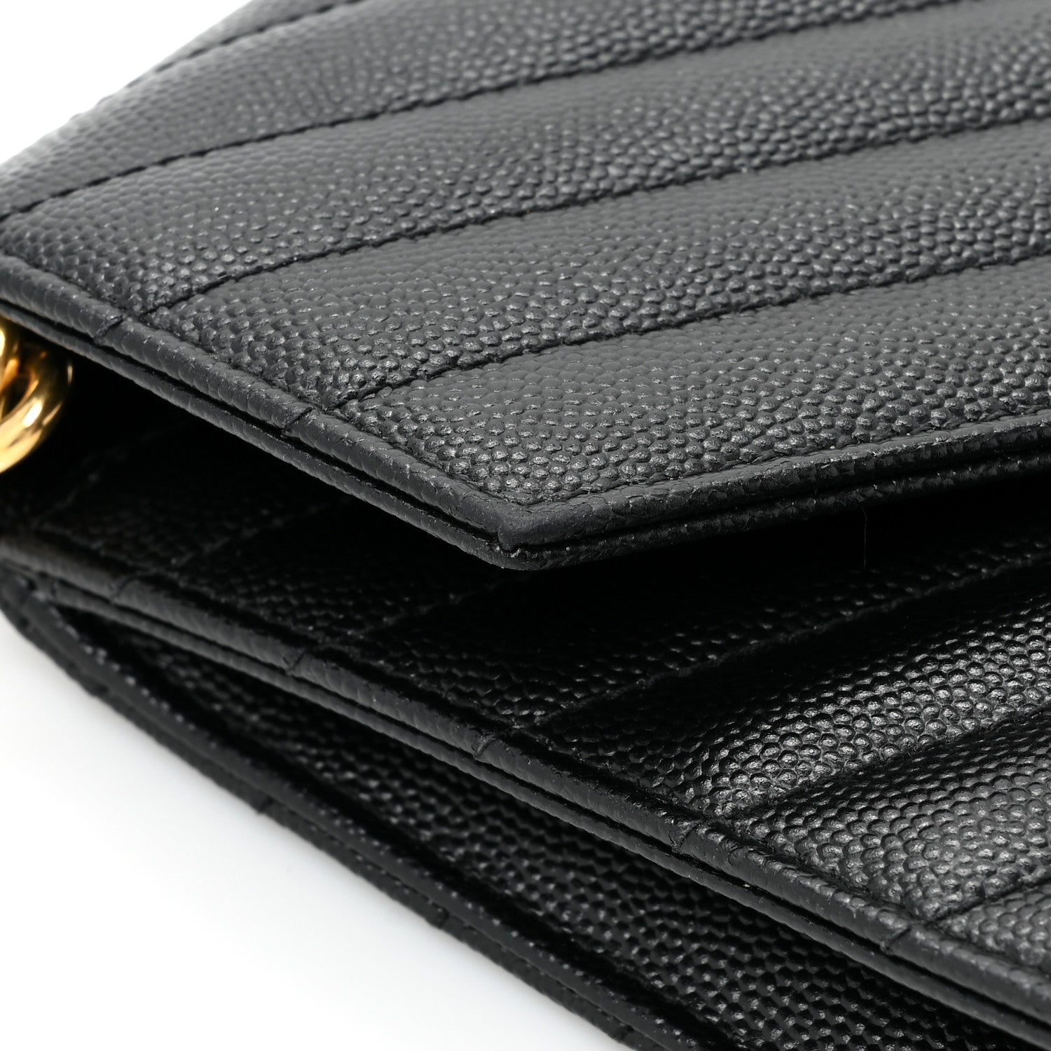 Saint Laurent Grain De Poudre Matelasse Chevron Monogram Envelope Clutch Black 10 of 15