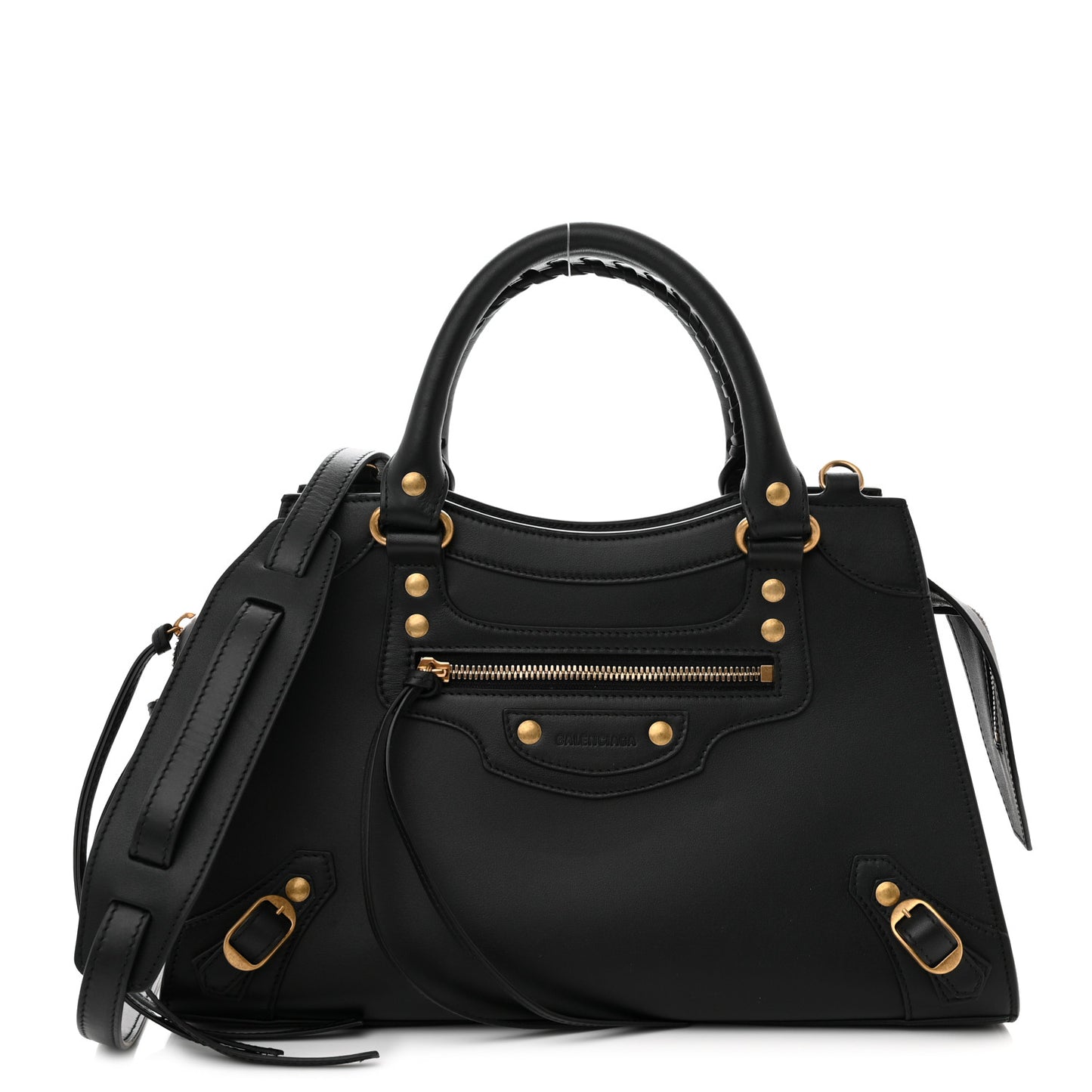 Smooth Calfskin Neo Classic Brass Hardware S City Black