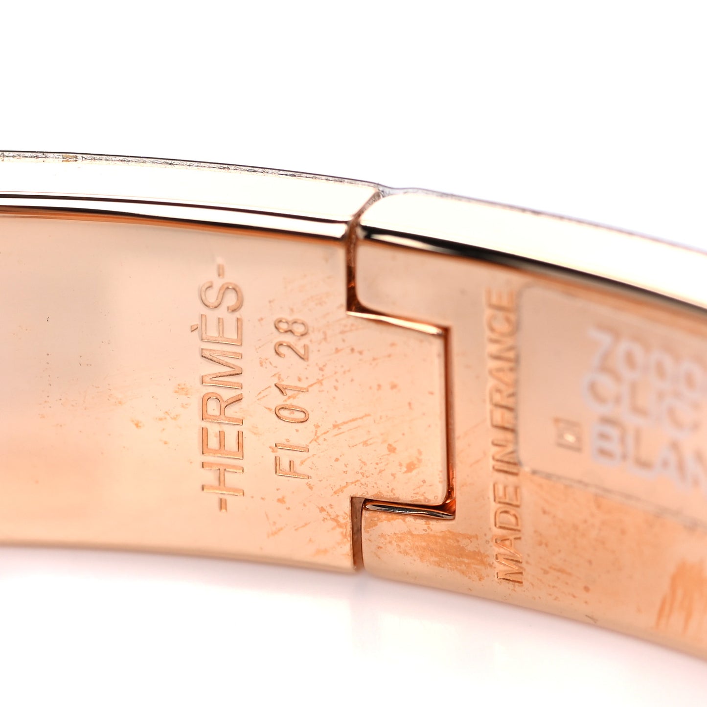 Enamel Narrow Clic Clac H Bracelet PM White